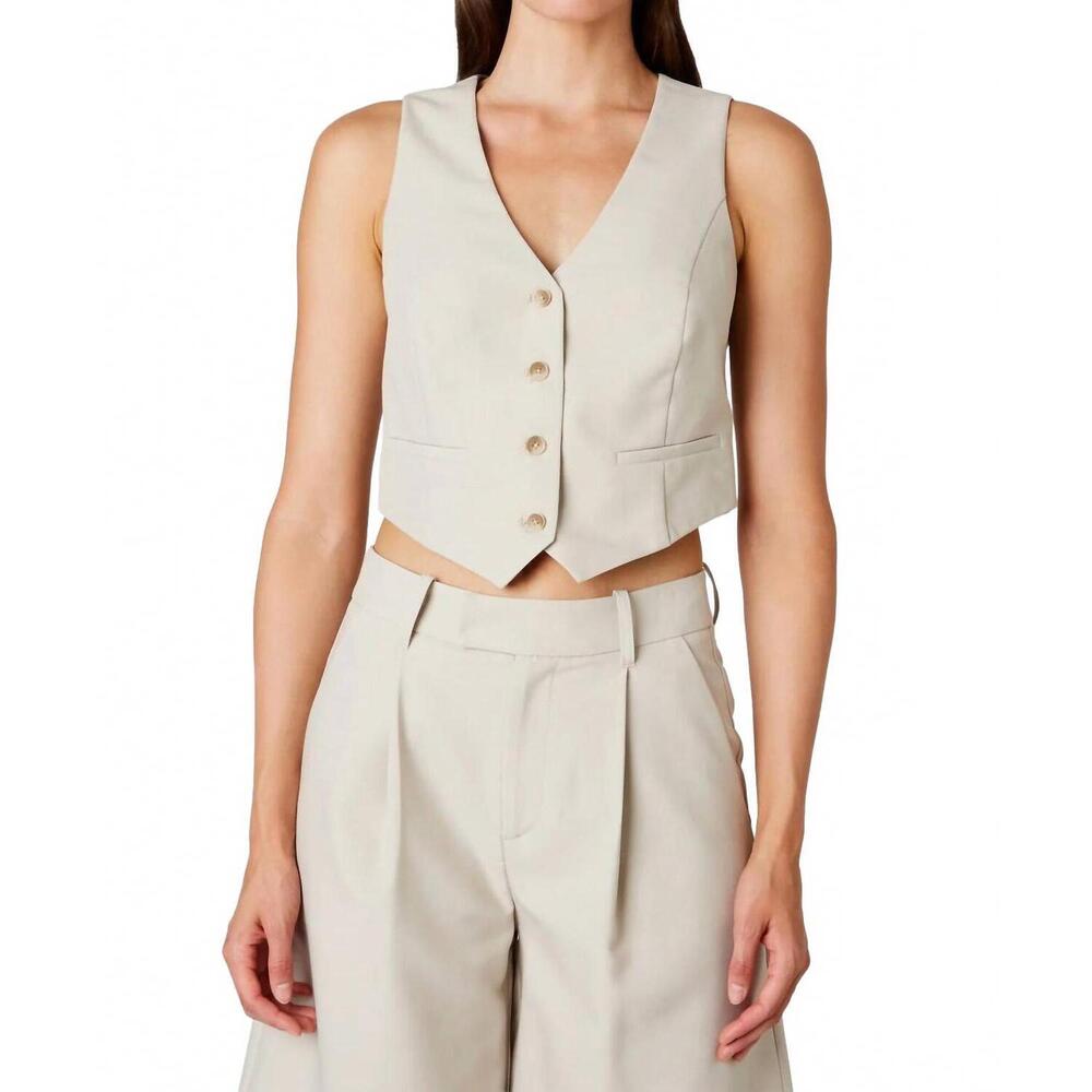 NEW NIA elizabeth cropped vest in shell